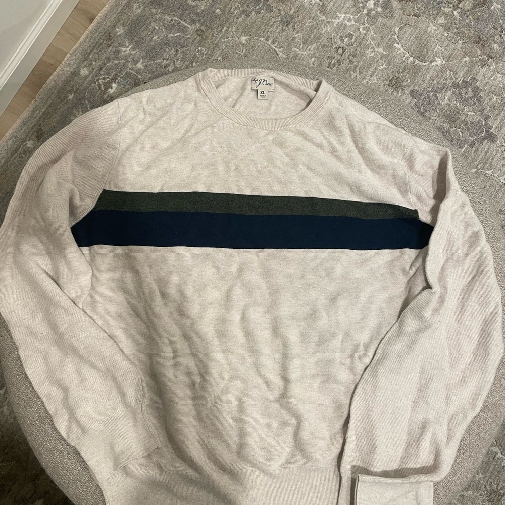 J crew Men's Beige and Navy knitSweater